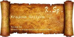 Krajcsa Szilvia névjegykártya